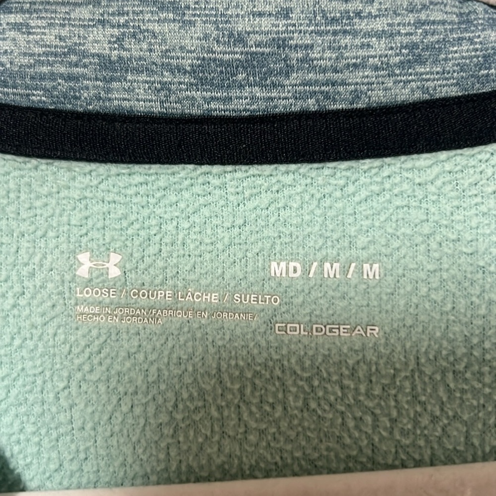 Women’s Under Armour‎ coldgear light green size M pullover 1/4 zip comfy warm - Picture 3 of 5
